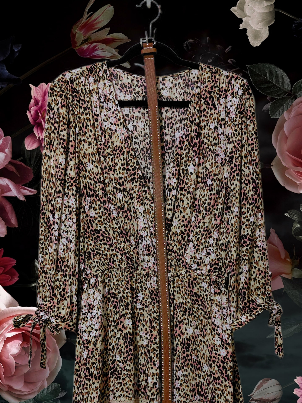 Animalcore Leopard Print Women’s Dress in Black Tan and Pink American Rag XL